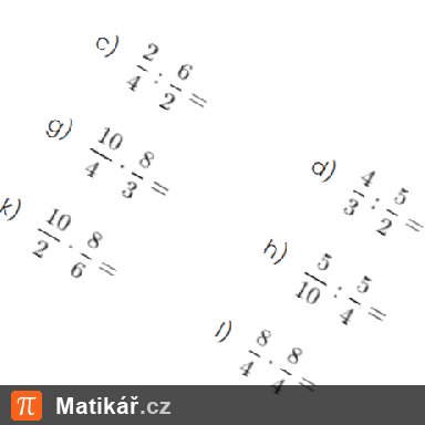 Matematická úloha – Násobení a dělení zlomků 3
