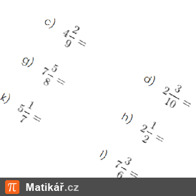Matematická úloha – Zlomky na smíšená čísla 2