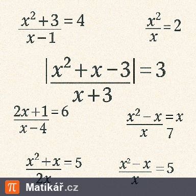 Matematická úloha – Kvadratické lomené rovnice
