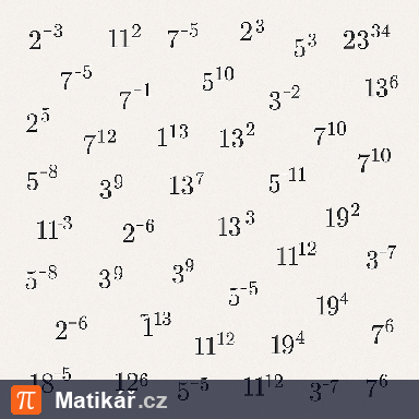 Matematická úloha – Mocniny s přirozeným mocnitelem