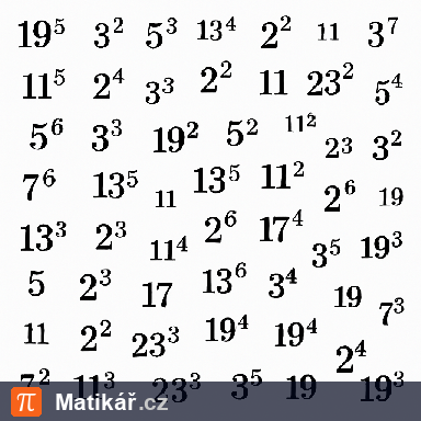 Matematická úloha – Mocniny s přirozeným mocnitelem