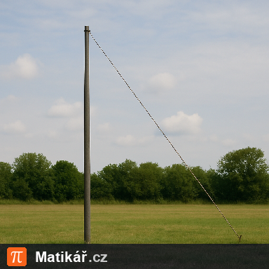 Matematická úloha – Stožár napnutý lany