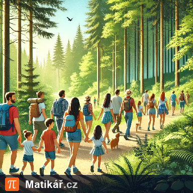 Matematická úloha – Děti a rodiče na pochodu