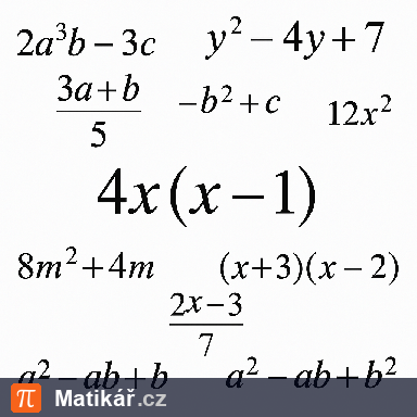 Matematická úloha – Algebraické výrazy